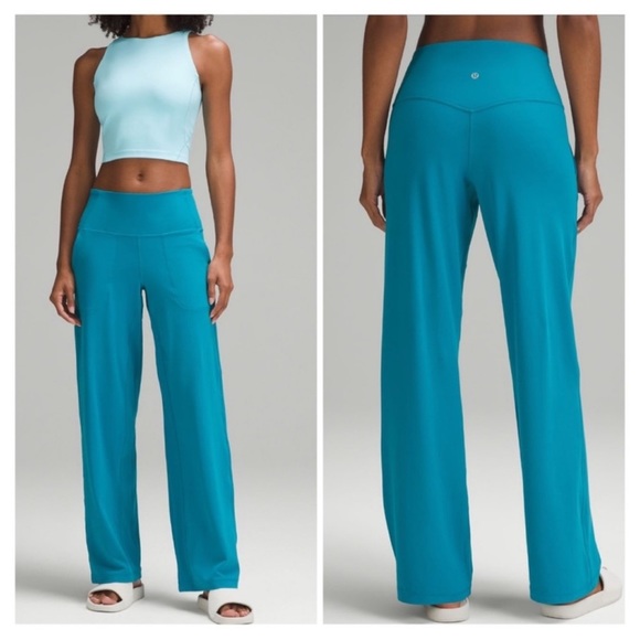 lululemon athletica, Pants & Jumpsuits, Lululemon Align Highrise Wideleg  Pant 3 Utility Blue Nwt Size 1